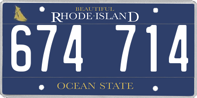 RI license plate 674714