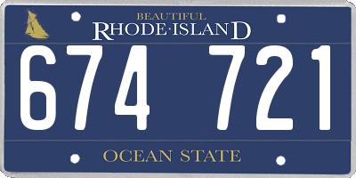 RI license plate 674721