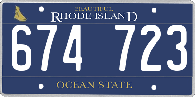 RI license plate 674723