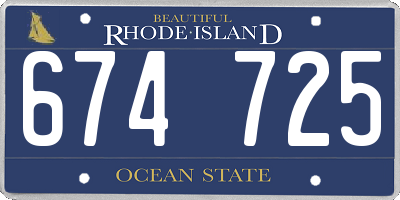 RI license plate 674725