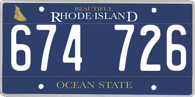 RI license plate 674726