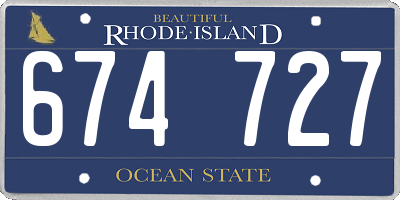 RI license plate 674727