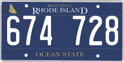 RI license plate 674728