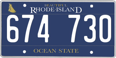 RI license plate 674730