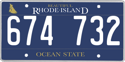 RI license plate 674732