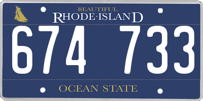 RI license plate 674733
