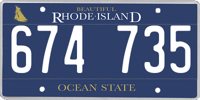 RI license plate 674735