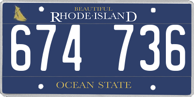 RI license plate 674736