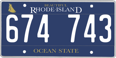 RI license plate 674743
