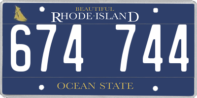 RI license plate 674744