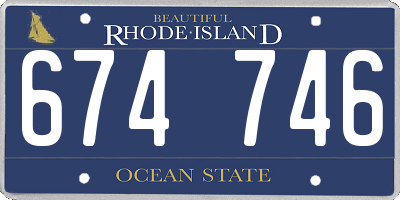 RI license plate 674746