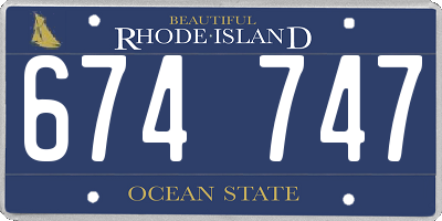 RI license plate 674747