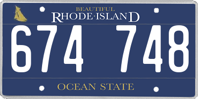 RI license plate 674748
