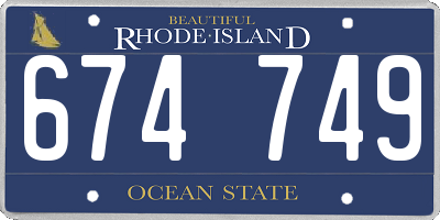 RI license plate 674749