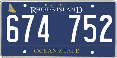RI license plate 674752