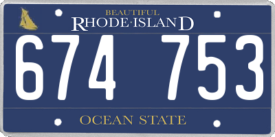RI license plate 674753