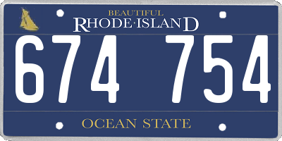 RI license plate 674754