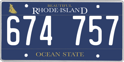 RI license plate 674757