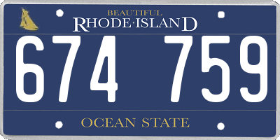RI license plate 674759
