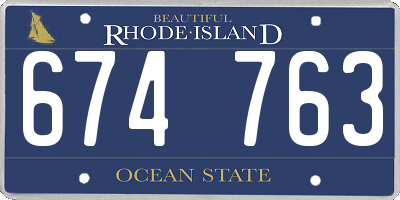 RI license plate 674763