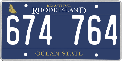 RI license plate 674764