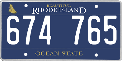 RI license plate 674765