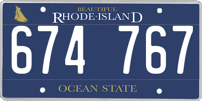 RI license plate 674767