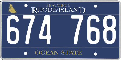 RI license plate 674768