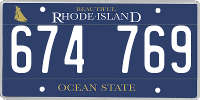 RI license plate 674769