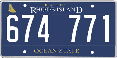 RI license plate 674771