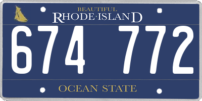 RI license plate 674772