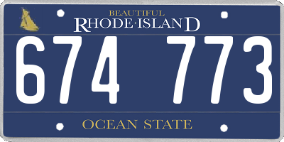 RI license plate 674773