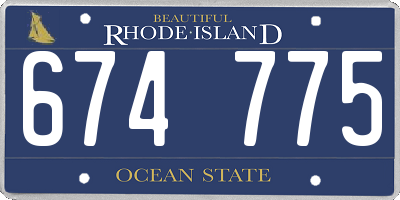 RI license plate 674775