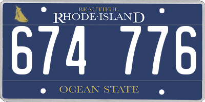 RI license plate 674776