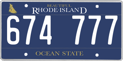 RI license plate 674777