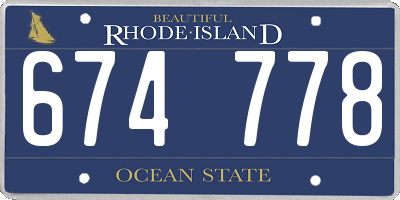 RI license plate 674778
