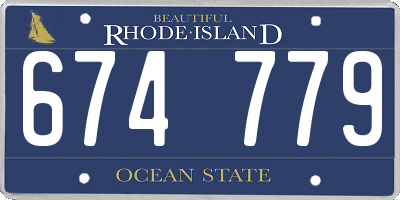 RI license plate 674779
