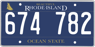 RI license plate 674782