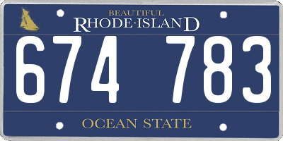 RI license plate 674783