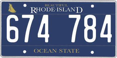 RI license plate 674784