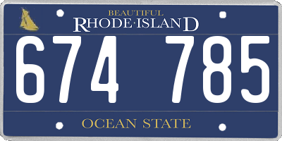 RI license plate 674785