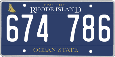 RI license plate 674786