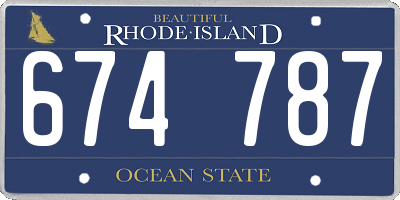 RI license plate 674787