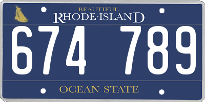 RI license plate 674789