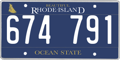 RI license plate 674791
