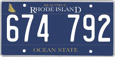 RI license plate 674792