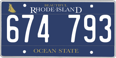 RI license plate 674793
