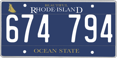 RI license plate 674794