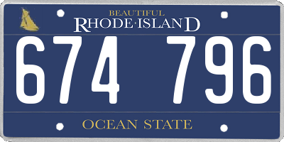 RI license plate 674796
