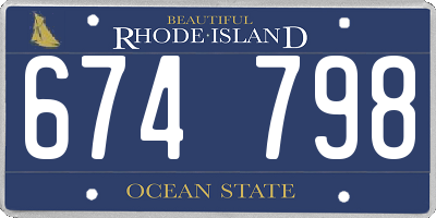 RI license plate 674798